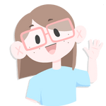 A stylized drawing of me waving